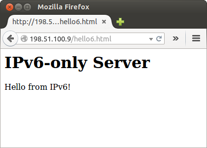 Figure 2 - IPv4 TCP from an IPv6 node